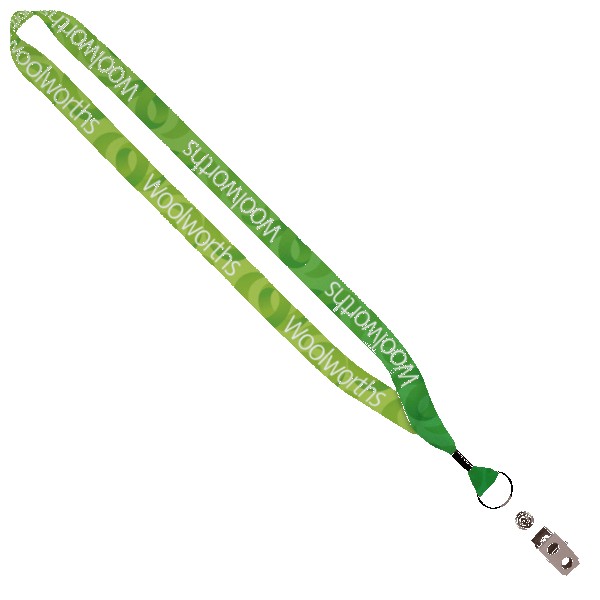 3/4" rPET Dye-Sublimated Lanyard w/ Metal Crimp & Metal Split-Ring 1