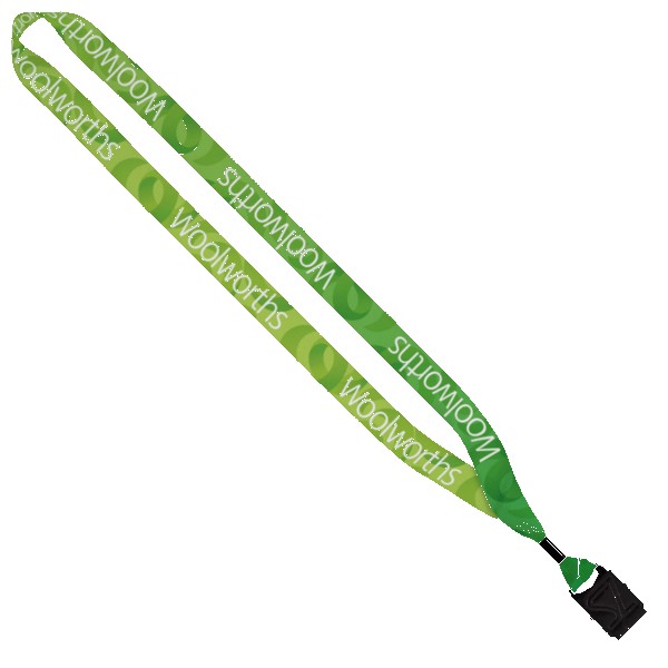 3/4" rPET Dye-Sublimated Lanyard w/ Metal Crimp & Metal Split-Ring 1