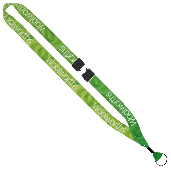 3/4" rPET Dye-Sublimated Lanyard w/ Metal Crimp & Metal Split-Ring 1