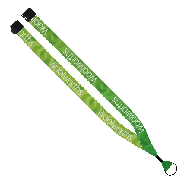 3/4" rPET Dye-Sublimated Lanyard w/ Metal Crimp & Metal Split-Ring 1
