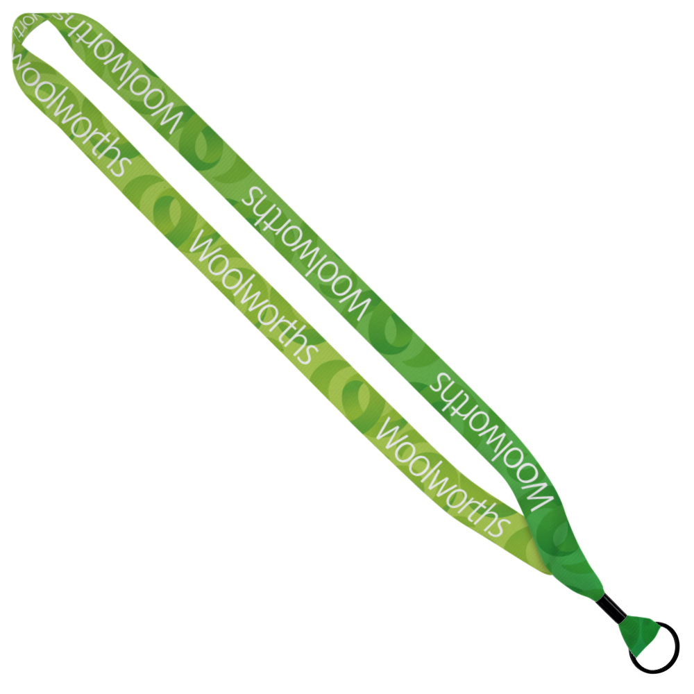 3/4" rPET Dye-Sublimated Lanyard w/ Metal Crimp & Metal Split-Ring 1