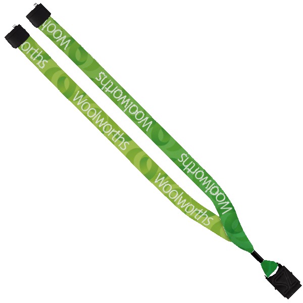 3/4" rPET Dye-Sublimated Lanyard w/ Metal Crimp & Metal Split-Ring 1