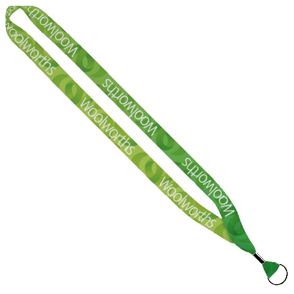 3/4" rPET Dye-Sublimated Lanyard w/ Metal Crimp & Metal Split-Ring 1