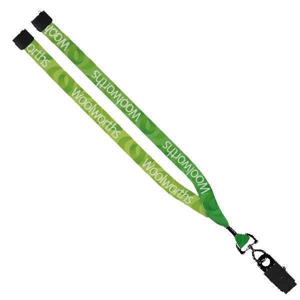 3/4" rPET Dye-Sublimated Lanyard w/ Metal Crimp & Metal Split-Ring 1