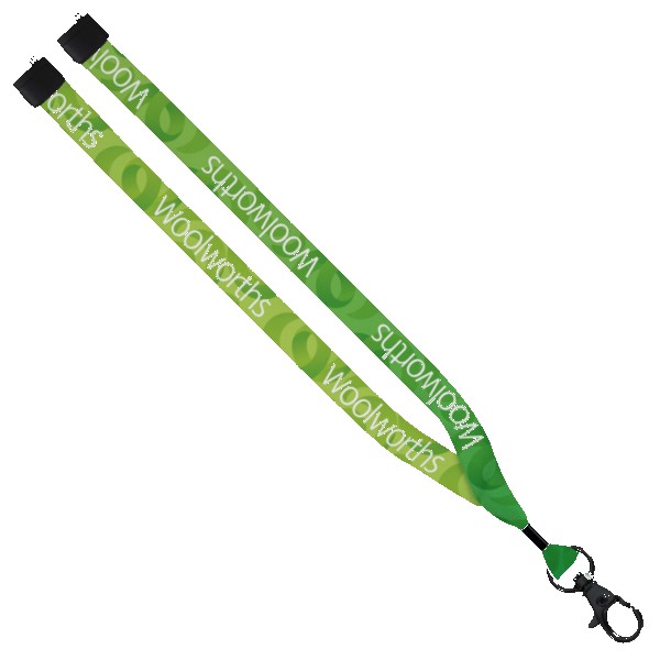 3/4" rPET Dye-Sublimated Lanyard w/ Metal Crimp & Metal Split-Ring 1