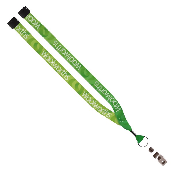 3/4" rPET Dye-Sublimated Lanyard w/ Metal Crimp & Metal Split-Ring 1