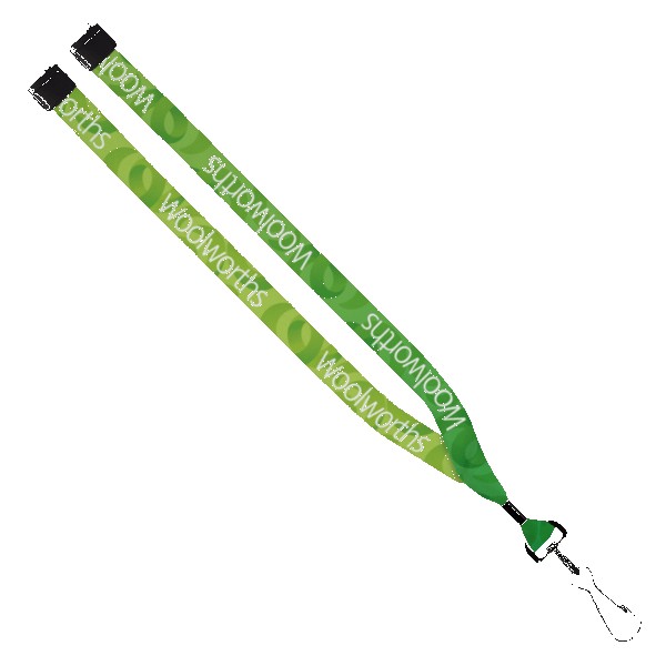 3/4" rPET Dye-Sublimated Lanyard w/ Metal Crimp & Metal Split-Ring 1