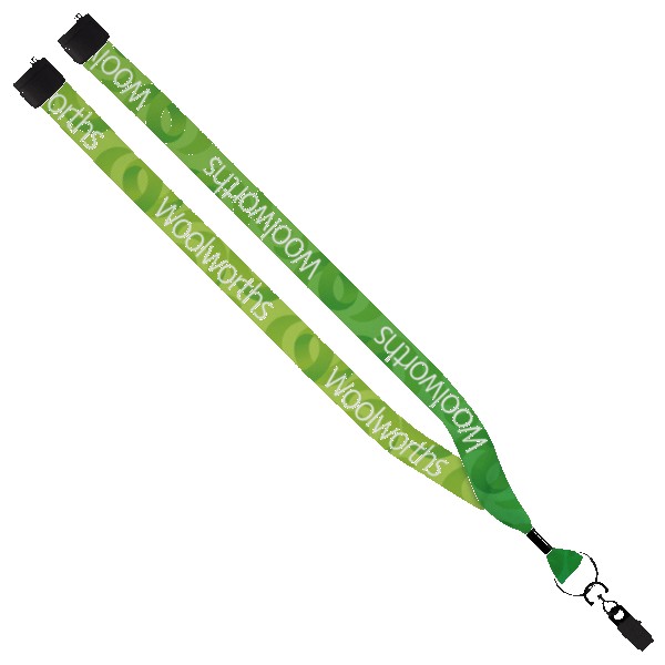 3/4" rPET Dye-Sublimated Lanyard w/ Metal Crimp & Metal Split-Ring 1