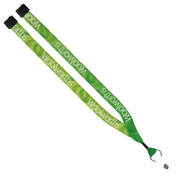3/4" rPET Dye-Sublimated Lanyard w/ Metal Crimp & Metal Split-Ring 1