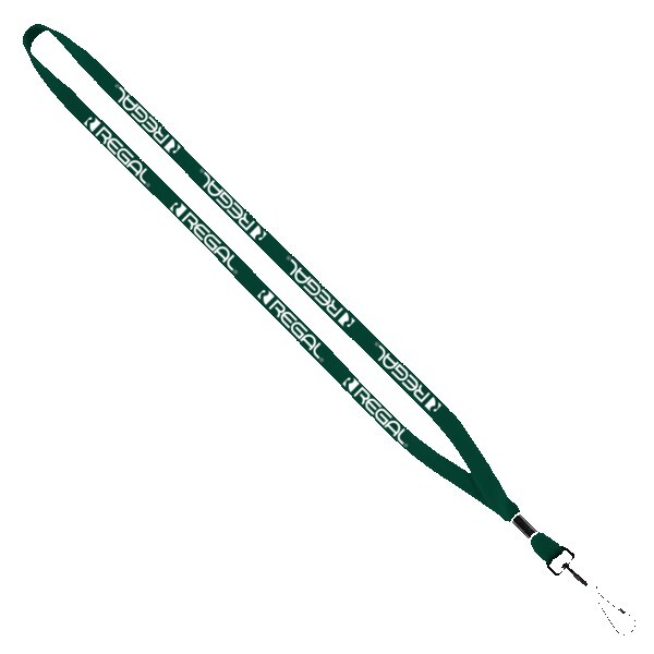 1" Cotton Lanyard with Metal Crimp & Metal Split-Ring 1