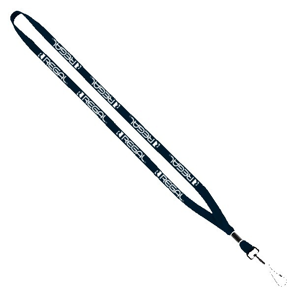 1" Cotton Lanyard with Metal Crimp & Metal Split-Ring 1
