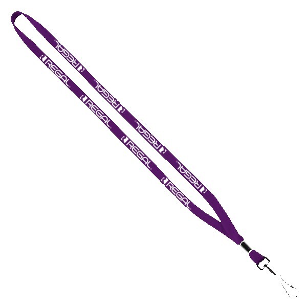 1" Cotton Lanyard with Metal Crimp & Metal Split-Ring 1