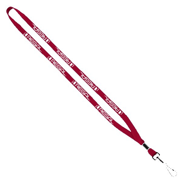 1" Cotton Lanyard with Metal Crimp & Metal Split-Ring 1