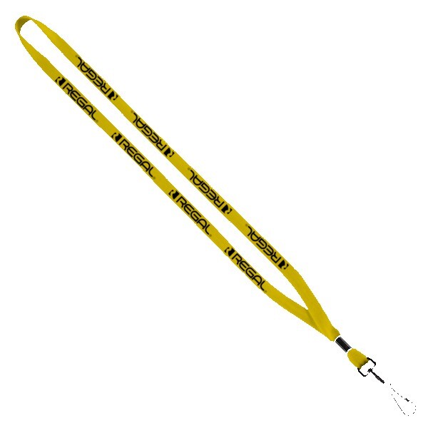 1" Cotton Lanyard with Metal Crimp & Metal Split-Ring 1