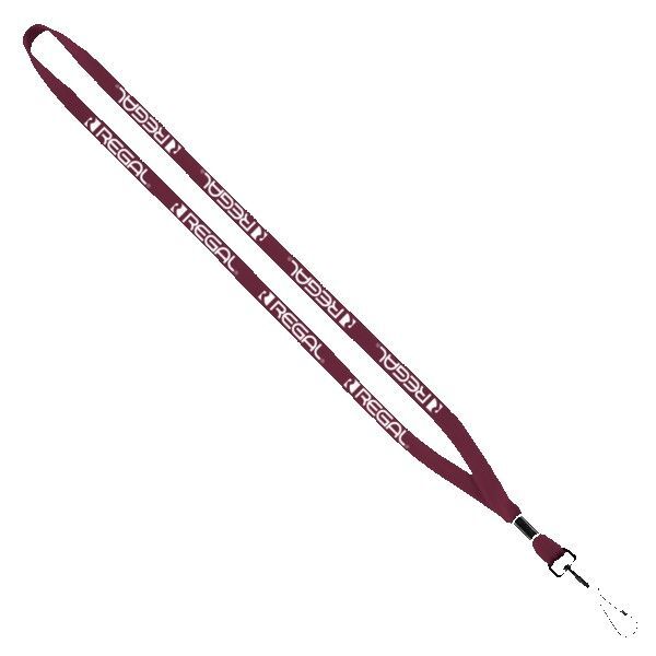 1" Cotton Lanyard with Metal Crimp & Metal Split-Ring 1