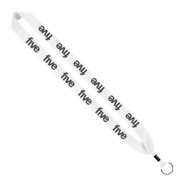 1" Cotton Lanyard with Metal Crimp & Metal Split-Ring 1