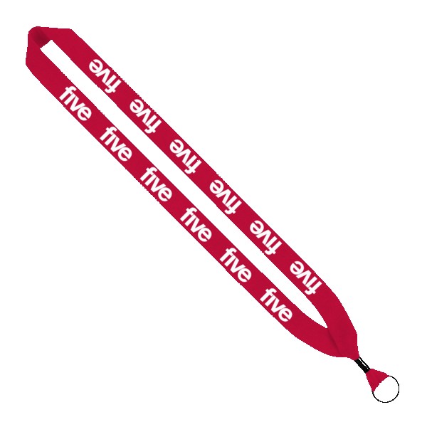 1" Cotton Lanyard with Metal Crimp & Metal Split-Ring 1