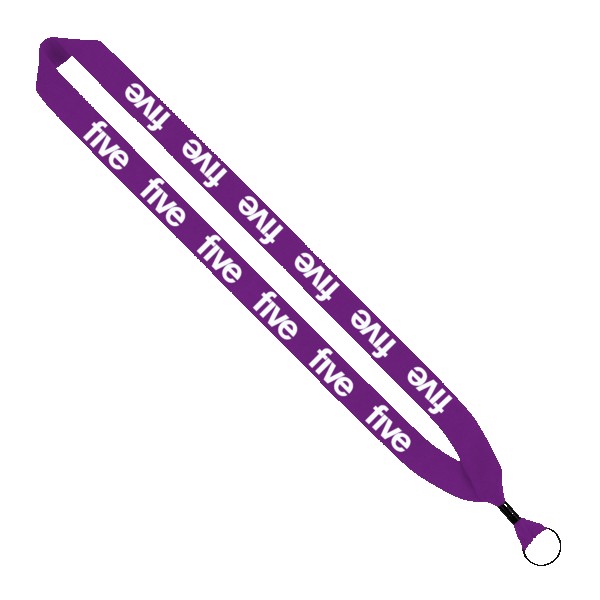 1" Cotton Lanyard with Metal Crimp & Metal Split-Ring 1