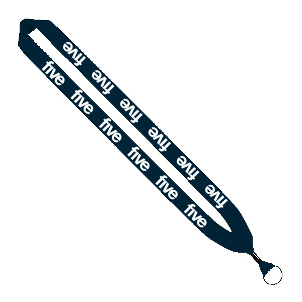 1" Cotton Lanyard with Metal Crimp & Metal Split-Ring 1