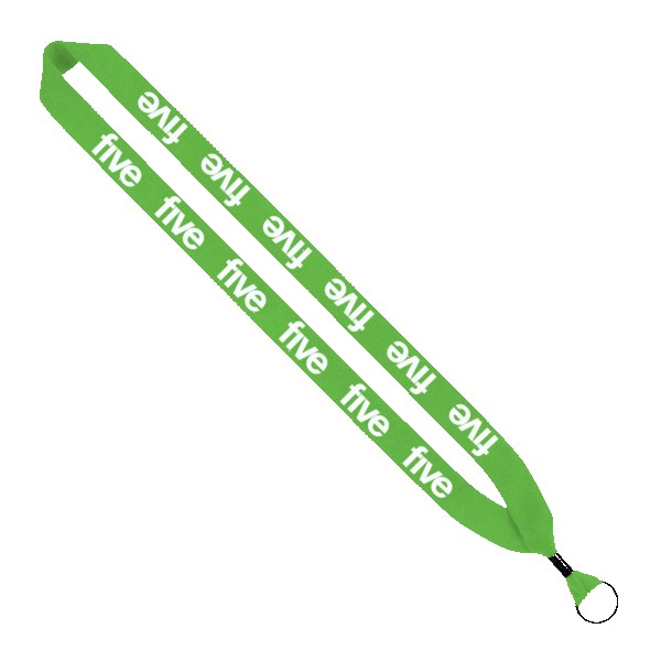 1" Cotton Lanyard with Metal Crimp & Metal Split-Ring 1