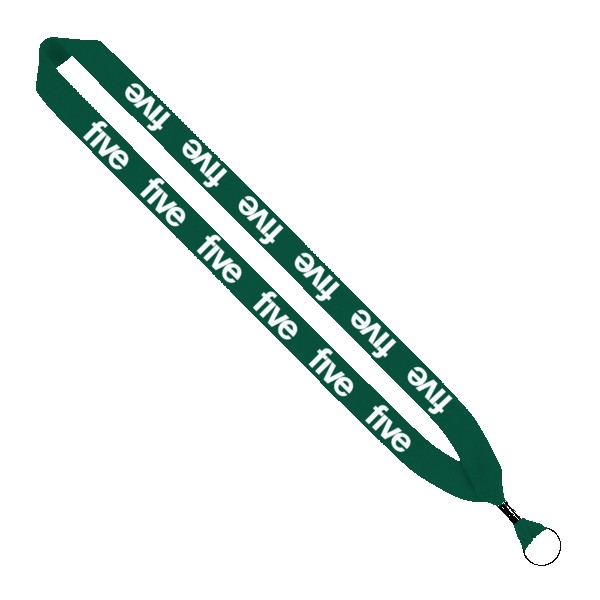 1" Cotton Lanyard with Metal Crimp & Metal Split-Ring 1