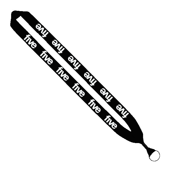 1" Cotton Lanyard with Metal Crimp & Metal Split-Ring 1