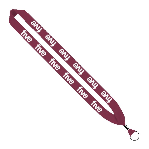 1" Cotton Lanyard with Metal Crimp & Metal Split-Ring 1
