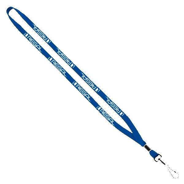 1" Cotton Lanyard with Metal Crimp & Metal Split-Ring 1