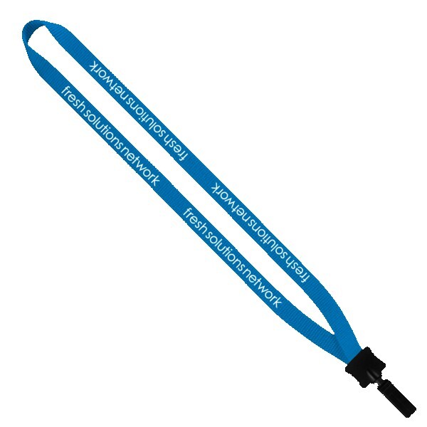 1/2" Smooth Nylon Lanyard with Plastic Clamshell & Bulldog Clip 1
