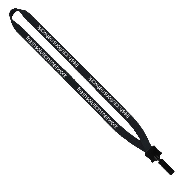 1/2" Smooth Nylon Lanyard with Plastic Clamshell & Bulldog Clip 1
