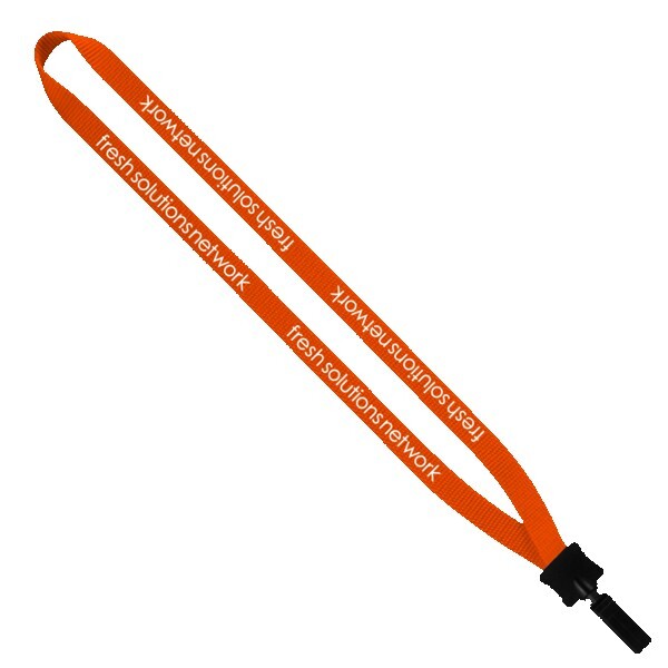 1/2" Smooth Nylon Lanyard with Plastic Clamshell & Bulldog Clip 1