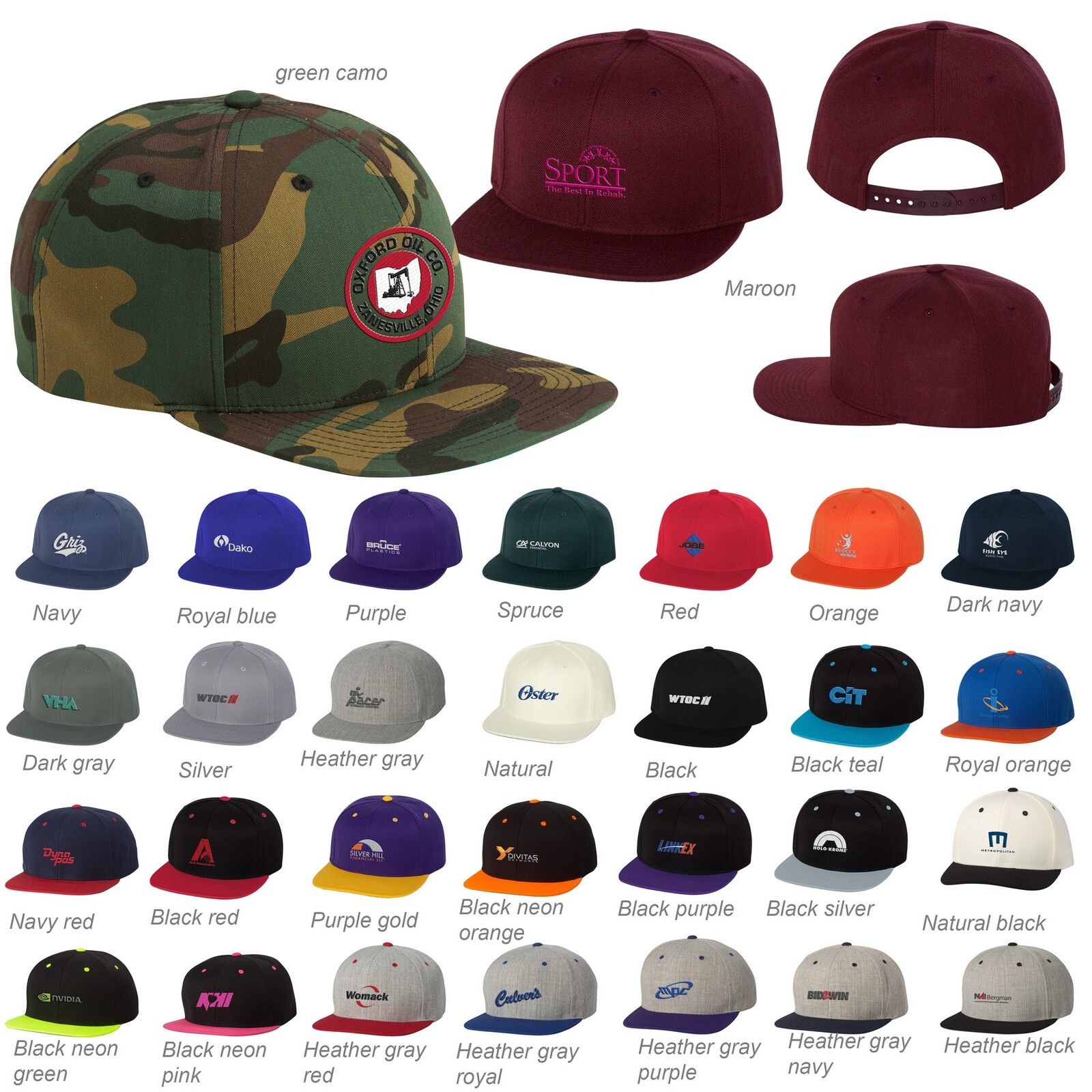 Yupoong 6089M Classic Flat Bill Snapback Cap 1