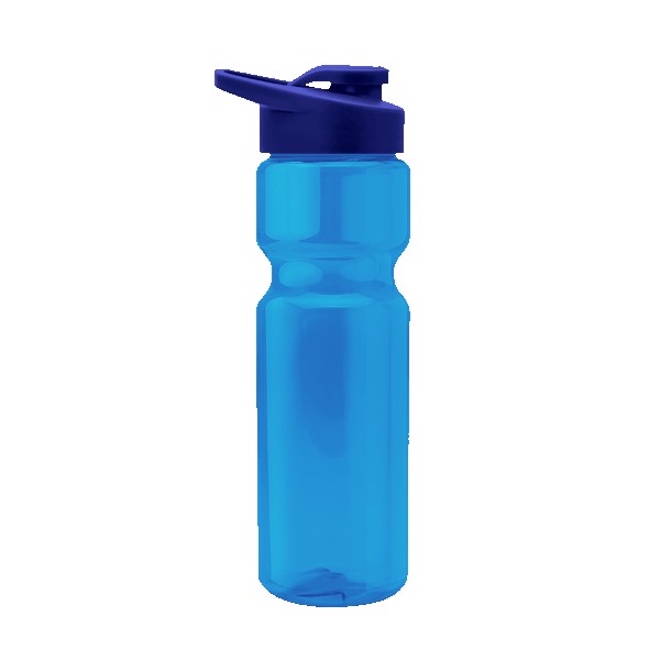Tandem 28oz Recycled Transparent Bike Bottle w/Drink-thru Lid 1