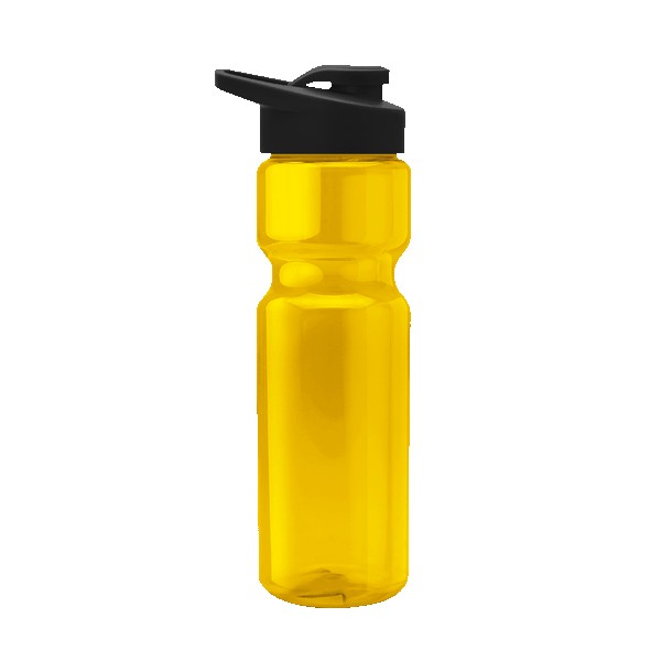 Tandem 28oz Recycled Transparent Bike Bottle w/Drink-thru Lid 1