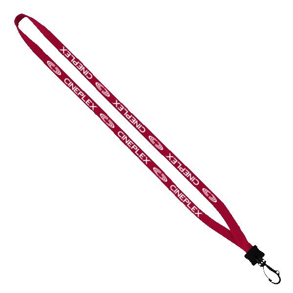 1/2" Cotton Lanyard with Plastic Clamshell & Swivel Snap Hook 1