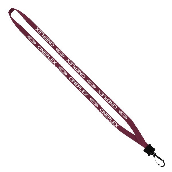1/2" Cotton Lanyard with Plastic Clamshell & Swivel Snap Hook 1