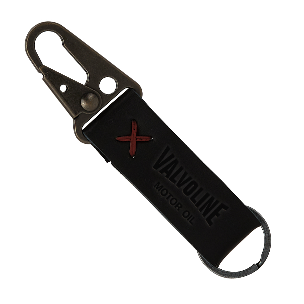 Busker Leather Keychain with Antique Nickel Carabiner 1