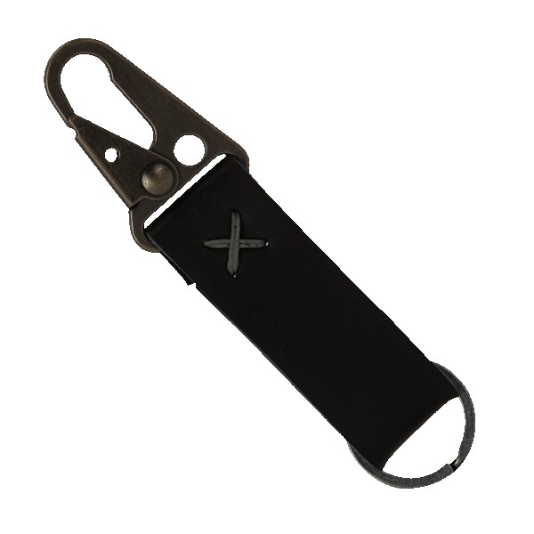 Busker Leather Keychain with Antique Nickel Carabiner 1