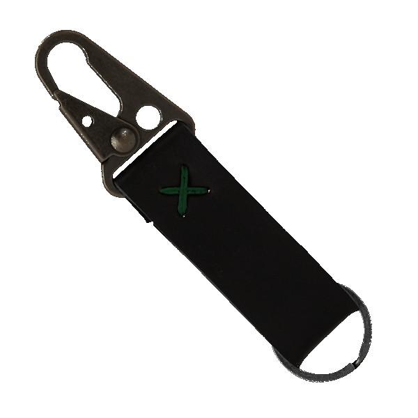 Busker Leather Keychain with Antique Nickel Carabiner 1