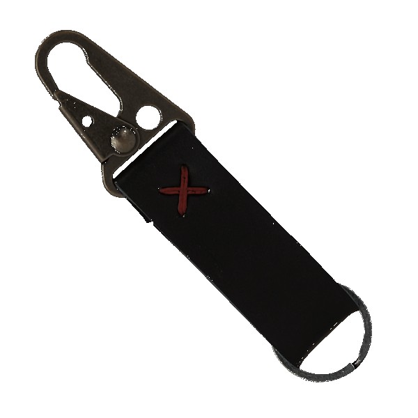Busker Leather Keychain with Antique Nickel Carabiner 1