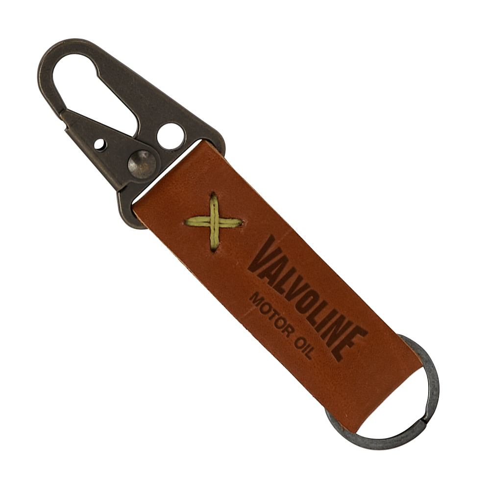 Busker Leather Keychain with Antique Nickel Carabiner 1