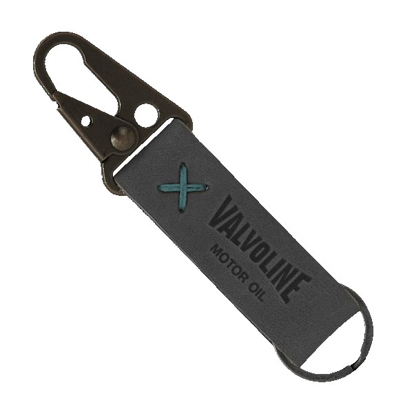 Busker Leather Keychain with Antique Nickel Carabiner 1