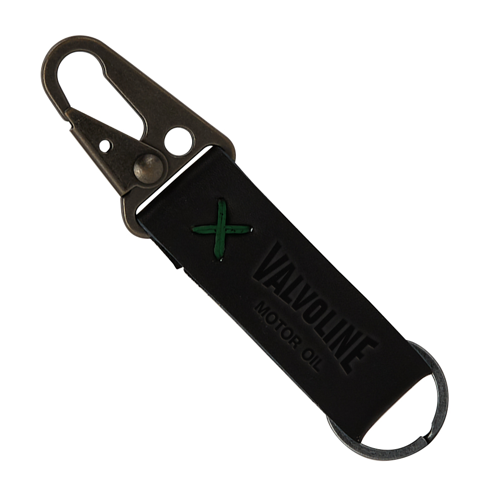 Busker Leather Keychain with Antique Nickel Carabiner 1