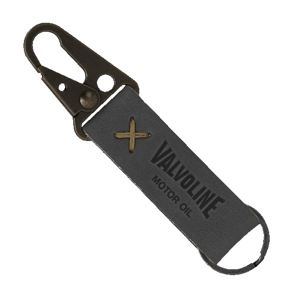 Busker Leather Keychain with Antique Nickel Carabiner 1
