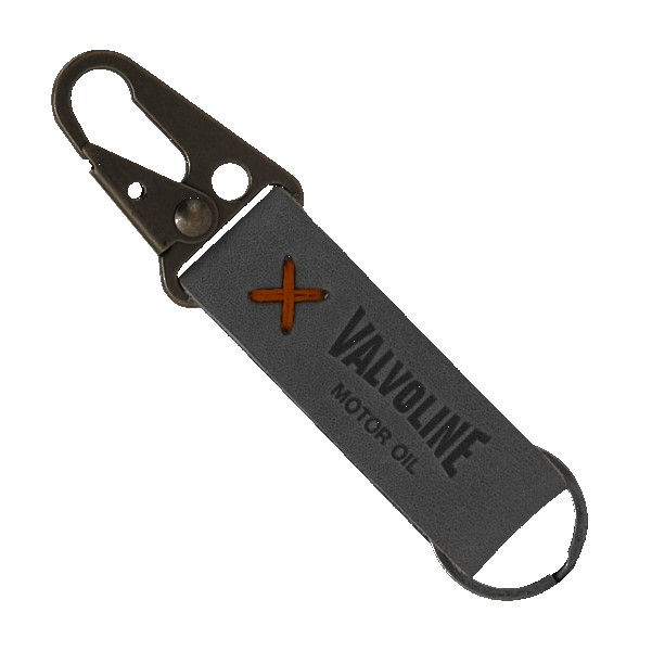 Busker Leather Keychain with Antique Nickel Carabiner 1