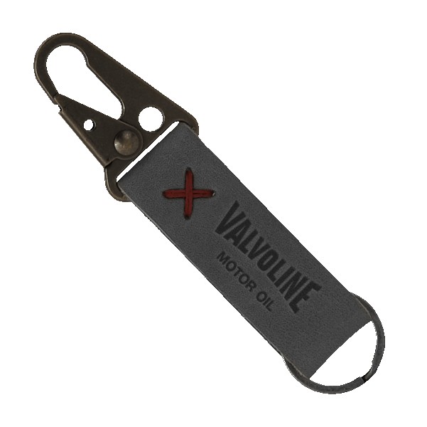Busker Leather Keychain with Antique Nickel Carabiner 1