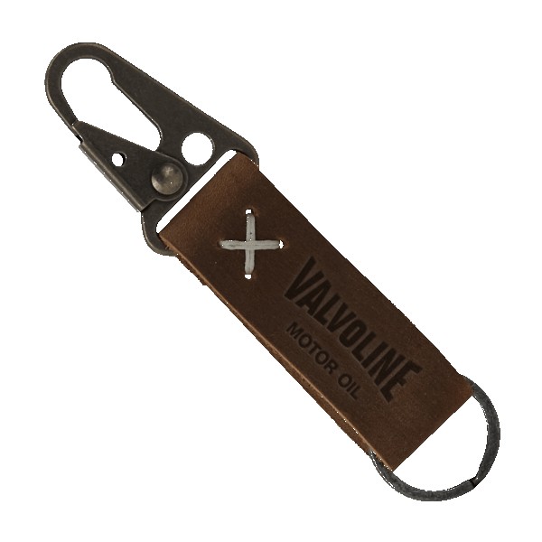 Busker Leather Keychain with Antique Nickel Carabiner 1