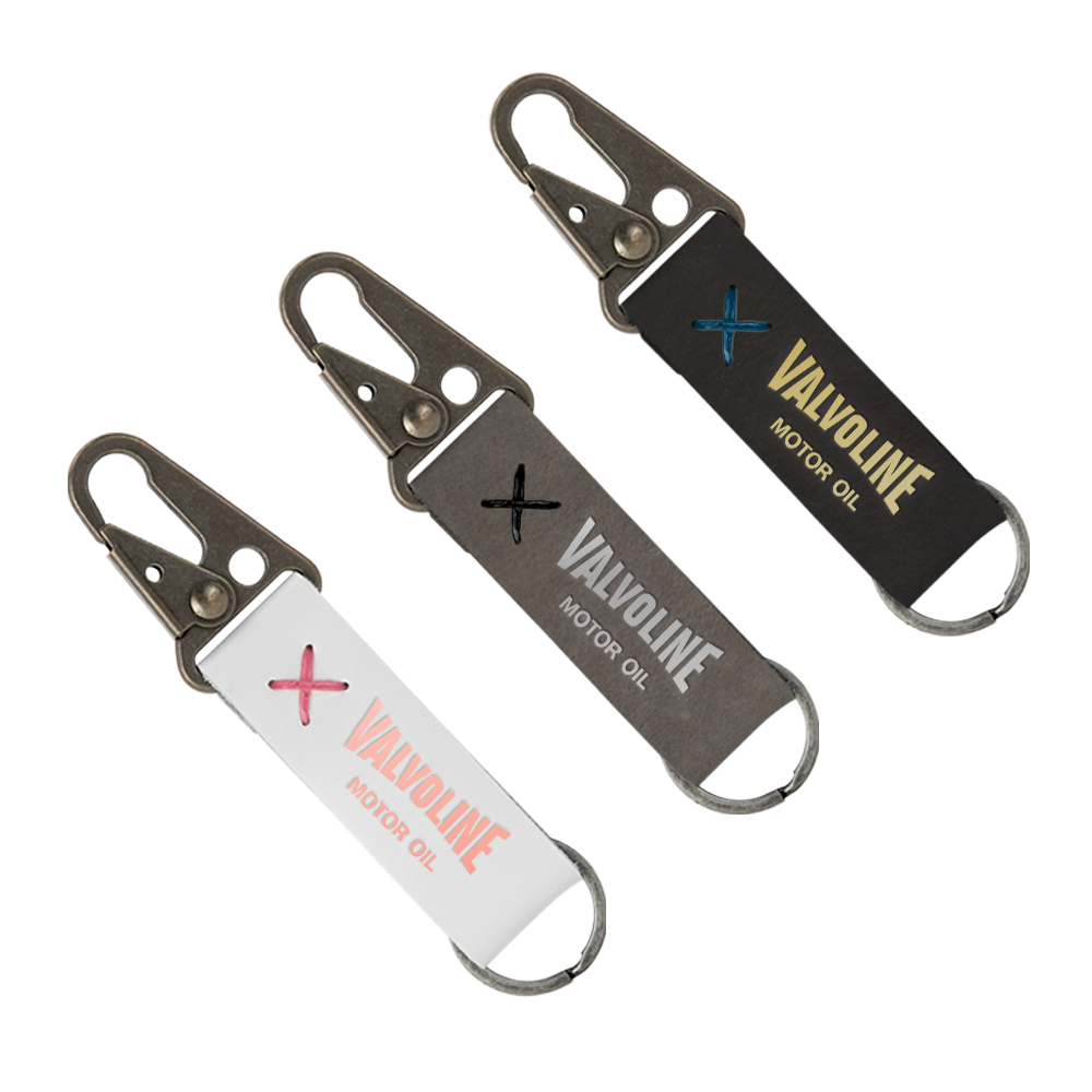 Busker Leather Keychain with Antique Nickel Carabiner 1