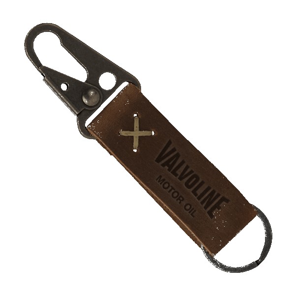 Busker Leather Keychain with Antique Nickel Carabiner 1