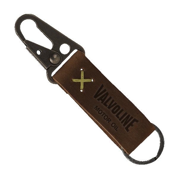Busker Leather Keychain with Antique Nickel Carabiner 1